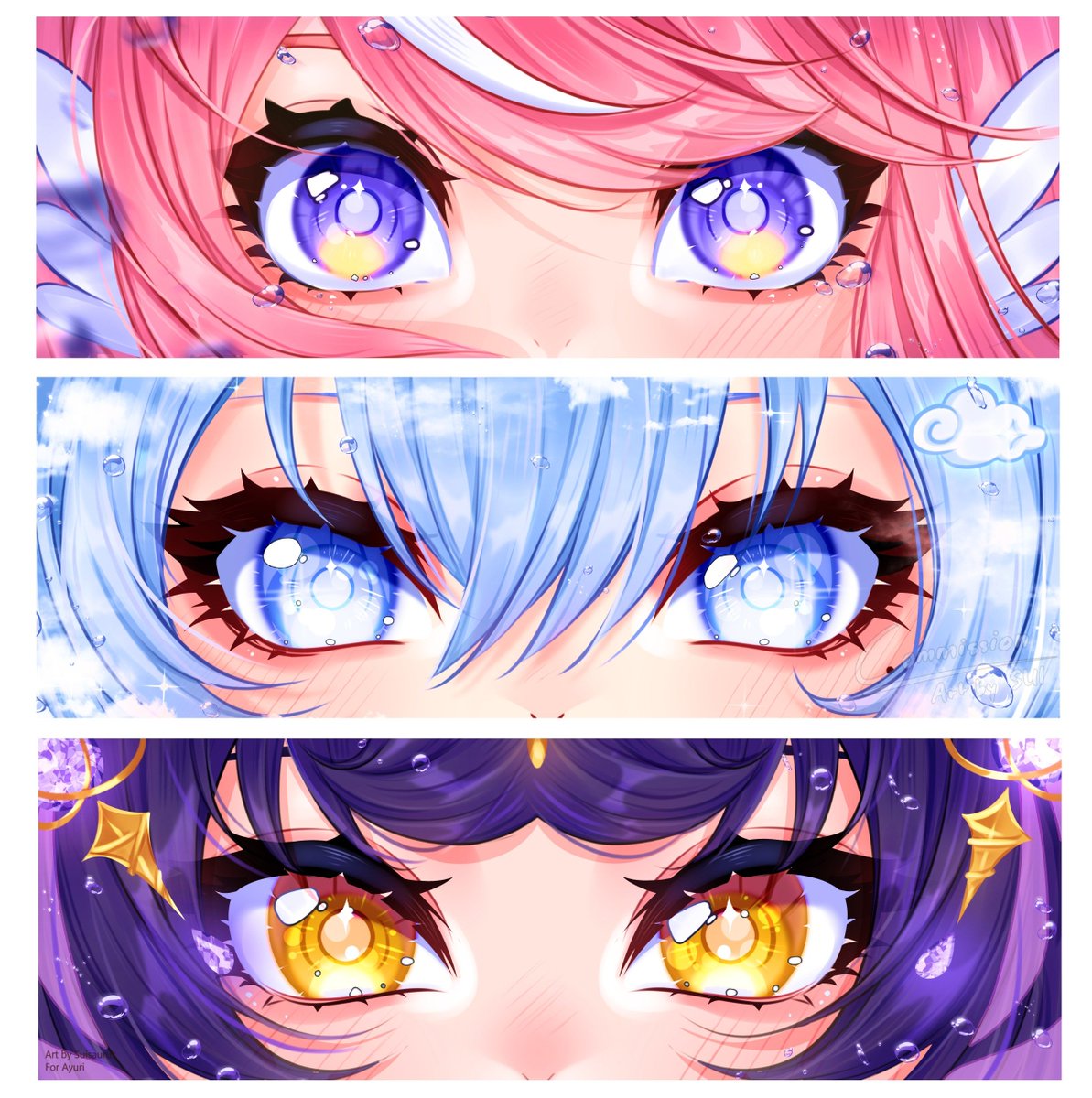 suisaurus's tweet photo. Finally...., 3 characters in my Eye Banners ♡
Wdyt guy? :3

I’m excited to see who will be next. (˶˃ ᵕ ˂˶)♡

#eyebanner #art #Vtuber #VgenCommㅤ https://t.co/nVxlGzTVJG
