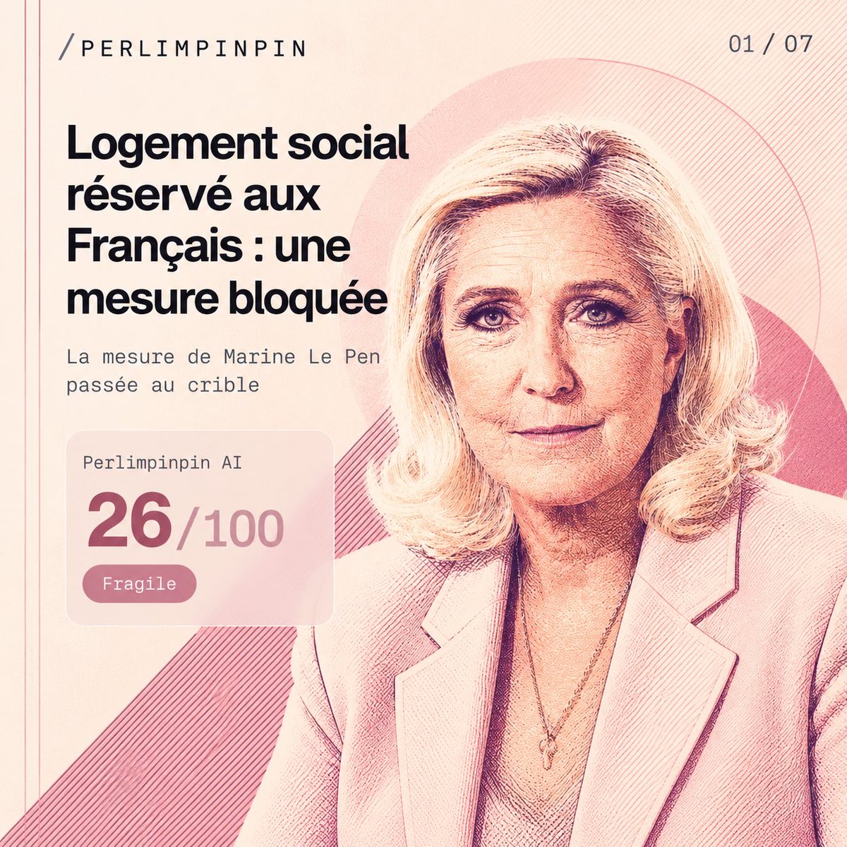 PerlimpinpinAI's tweet photo. 🔵 Réserver les logements sociaux aux Français : l’idée paraît simple. Jusqu’à ce qu’on regarde ce qu’elle change vraiment.

Perlimpinpin AI analyse la proposition de @MLP_officiel 

Note : 26/100 — Fragile

Et le principal problème n’est pas seulement juridique ↓ https://t.co/903jtRZLh0