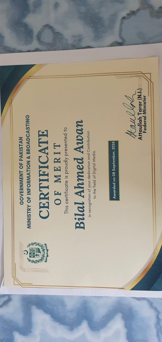BilalawanX's tweet photo. Statement of Gratitude
I extend my heartfelt gratitude to the Honourable Federal Minister for Information & Broadcasting, Mr. @TararAttaullah Sahib, for his gracious and generous words of appreciation acknowledging my services to Pakistan Muslim League (N).
His recognition is deeply humbling and stands as a profound source of encouragement, reaffirming my unwavering commitment to the party's vision and leadership. This gesture of honour, coming from a leader of such distinction, further strengthens my resolve to continue serving PMLN with sincerity, dedication, and loyalty.
I remain sincerely thankful for this generosity and reaffirm my continued commitment to the party's mission under the able leadership of PMLN.
With profound respect and gratitude,
BILAL AHMED AWAN