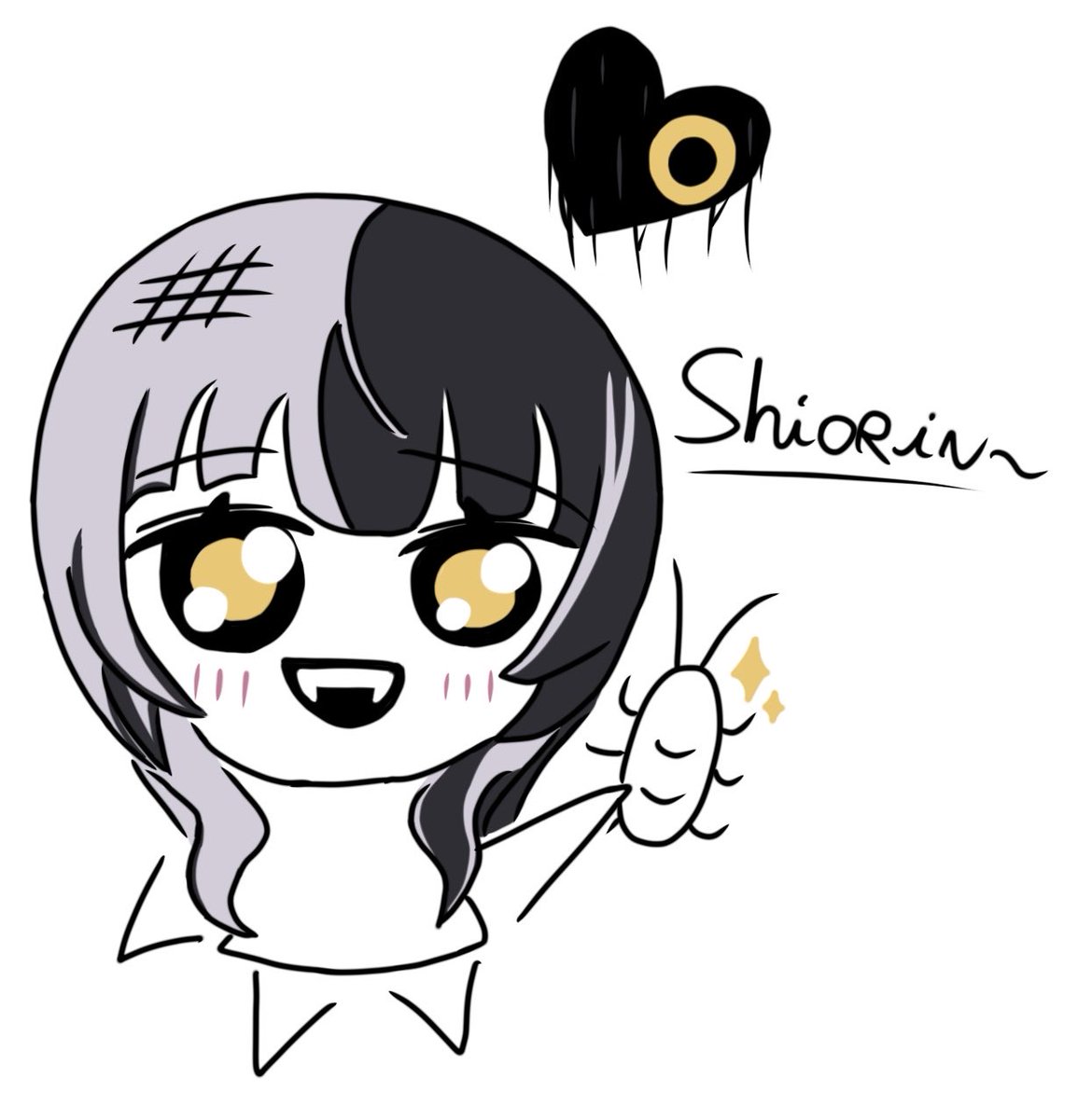 amhapi's tweet photo. #ShiorinSketch Look at what Shiori found for you! 🤍🖤

I thought I’d try doing daily doodles like this starting today, it’s sounds fun to do. https://t.co/CsHR71IKNL
