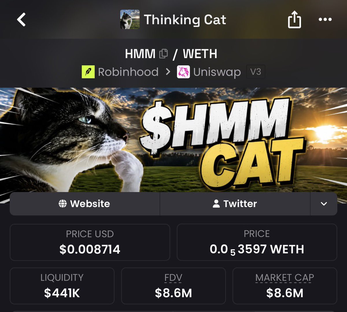RobinAlphas's tweet photo. I’m adding $HMM at these levels

One of the biggest memes on Robinhood.

Just a matter of time we see something like Cashcat did. From 10M to 100M really fast. https://t.co/jixzEcS5i9