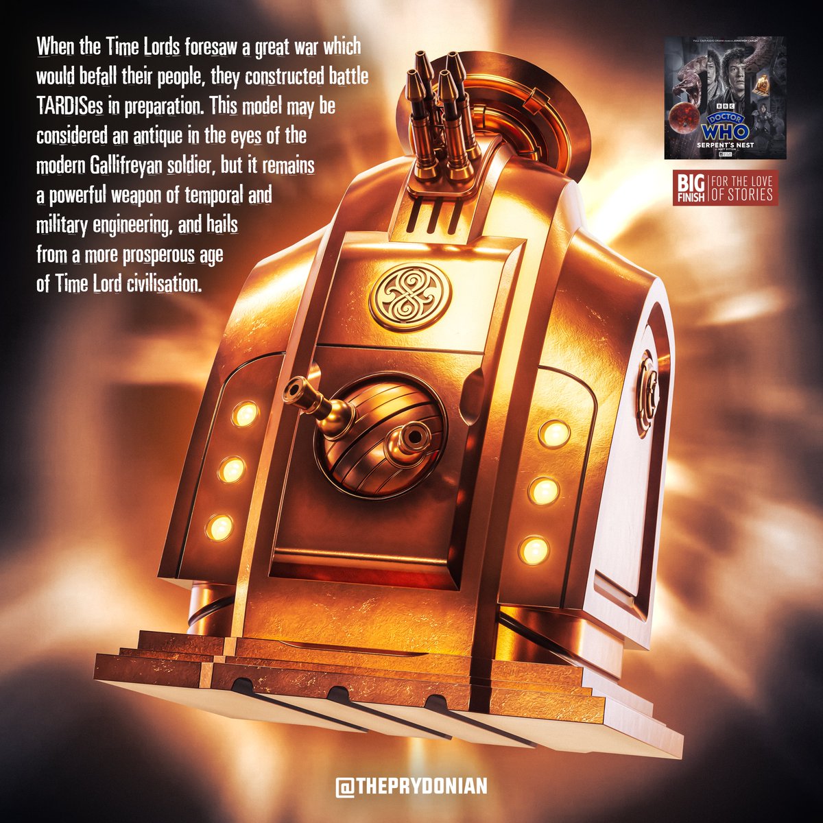 ThePrydonian's tweet photo. Battle TARDIS to battle stations!

Incredibly fun to have a go at the classic comic look first seen in The Stockbridge Horror.

Gleaming, gothic and a hint of... swashbuckling? The Time Lords certainly have style!

#DoctorWho #DrWho #BigFinish #WarDoctor #TimeWar @ThatTallGinger https://t.co/7jNLSSC2Gv
