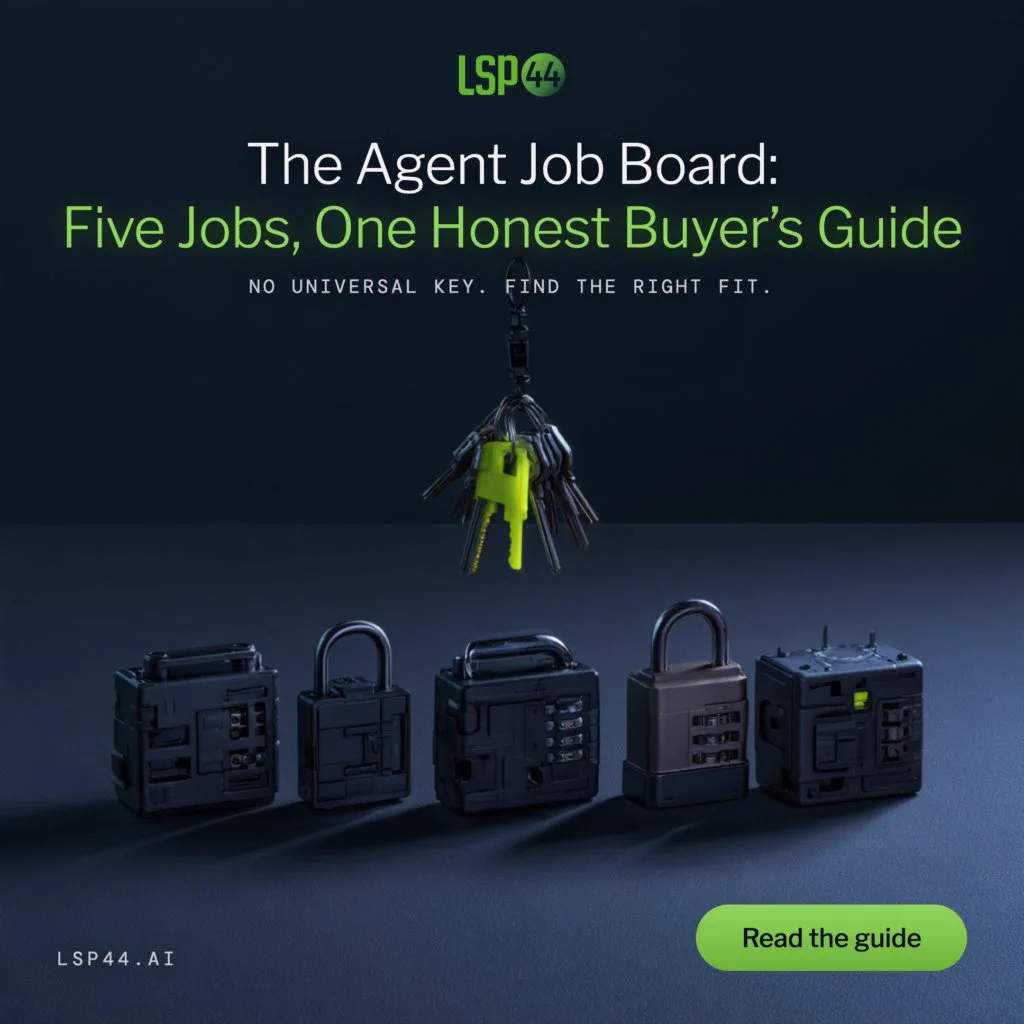 Several padlocks and a set of hanging keys against a dark background with text promoting a job board guide.