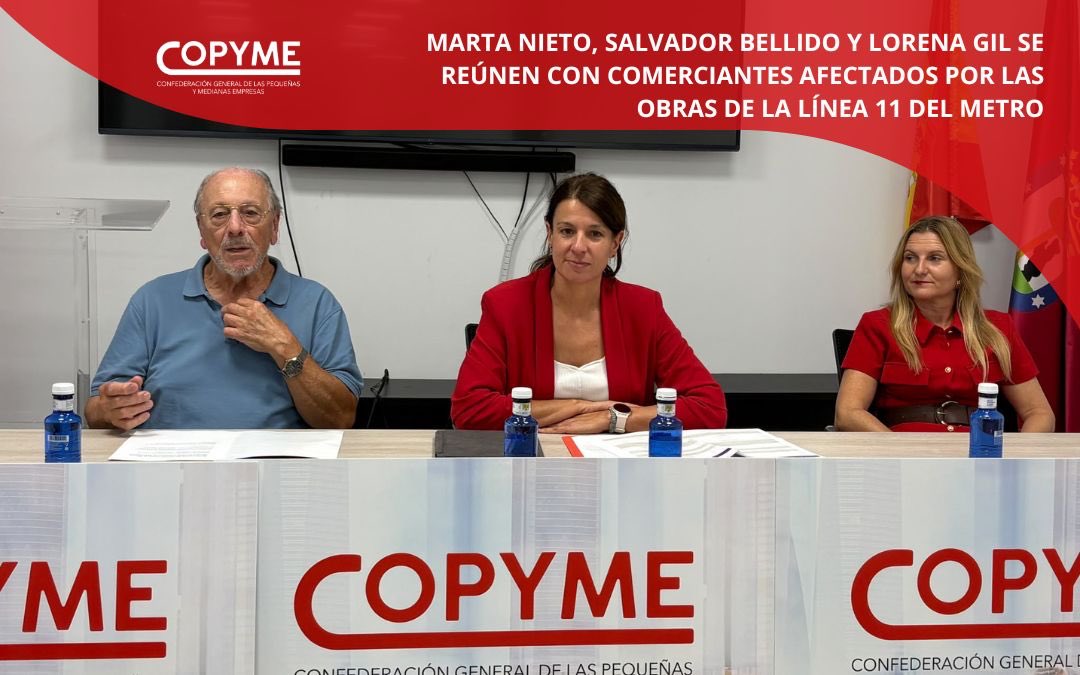 copyme_'s tweet photo. Marta Nieto, directora general de Comercio @ComunidadMadrid , Salvador Bellido y Lorena Gil, de COPYME, se reúnen con comerciantes afectados por las obras de la línea 11 del Metro 
https://t.co/bNcyPDapfd https://t.co/6nZLeuaxBm