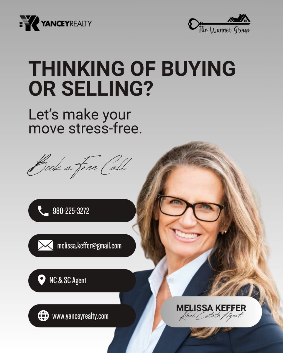 KefferMelissa's tweet photo. 🏡 Thinking about buying or selling in NC or SC?

Your next move doesn’t have to be stressful. Whether you’re ready now or just exploring your options, I’m here to help you make a plan. 🔑

📲 Let’s talk!

#NCRealEstate #SCRealEstate #Realtor #HomeBuying #HomeSelling https://t.co/obkjDmQDIS