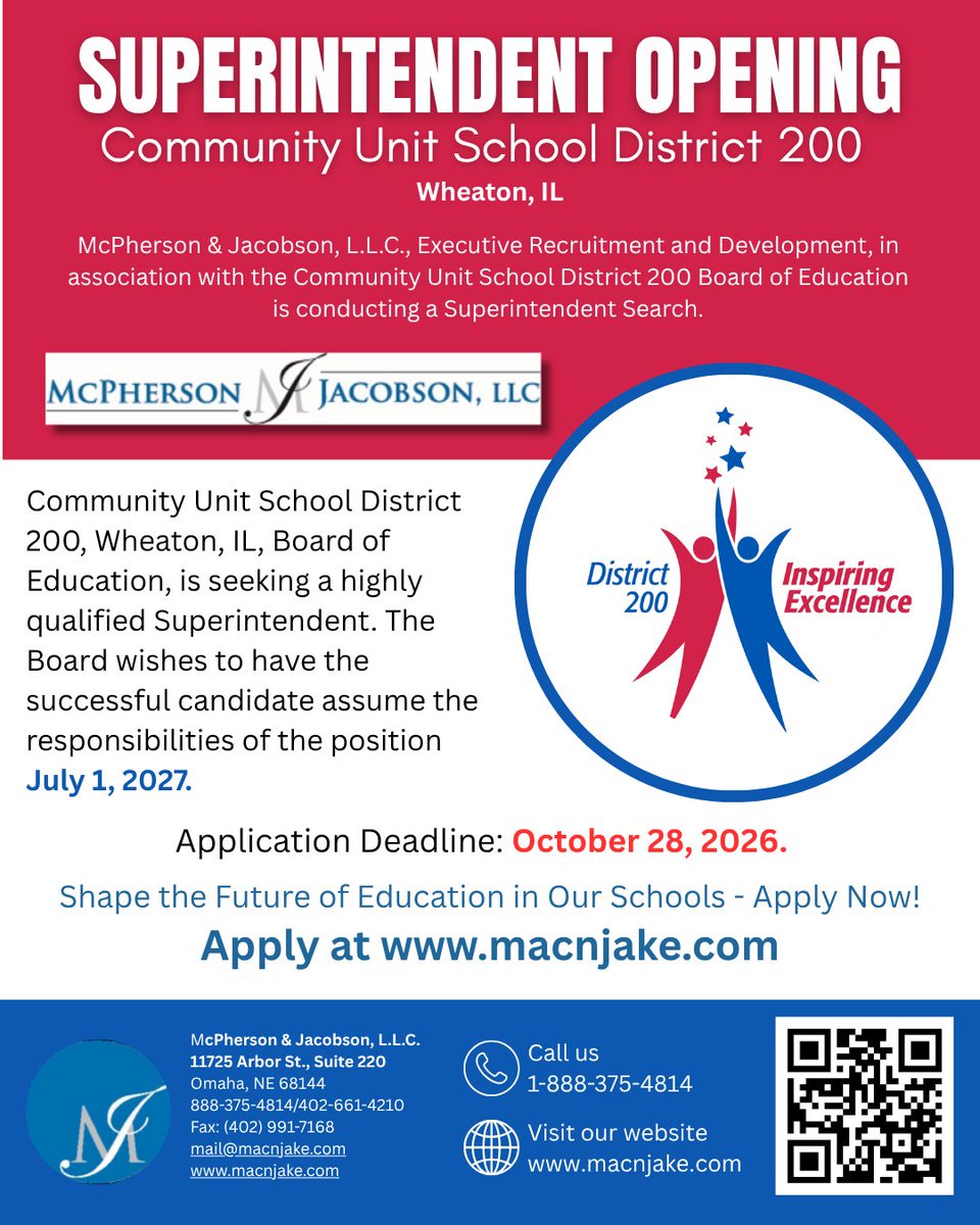 macnjake's tweet photo. Apply now at https://t.co/rYRUDvWbzF
#EducationLeadership #SchoolLeadership #K12Leadership #EducationJobs #SchoolSuperintendent #EducationMatters #LeadershipOpportunity #FutureOfEducation #EducationLeaders #SchoolCommunity #InspireLearning #LeadWithImpact #EdLeaders https://t.co/2M8ApknbEg