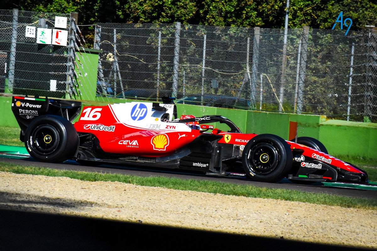followPitCrew's tweet photo. Charles testing in Imola after Hamilton this morning as part of Pirelli test for new tyres for 2027

#Pirellitest #F1 #CL16 #Ferrari https://t.co/bTgBIvyQTU