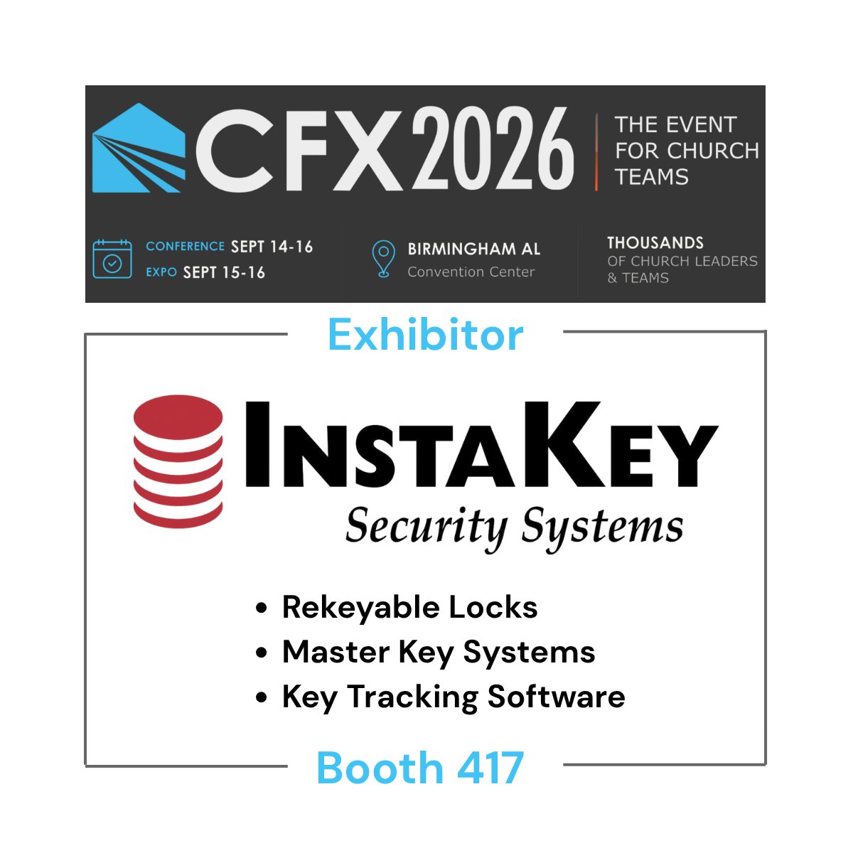 InstaKey's tweet photo. Wondering where in the world we are this week? You can find Jesse in #Birmingham at #CFX. Will he see you there?
#churchsecurity https://t.co/dJ3iuW55hb
