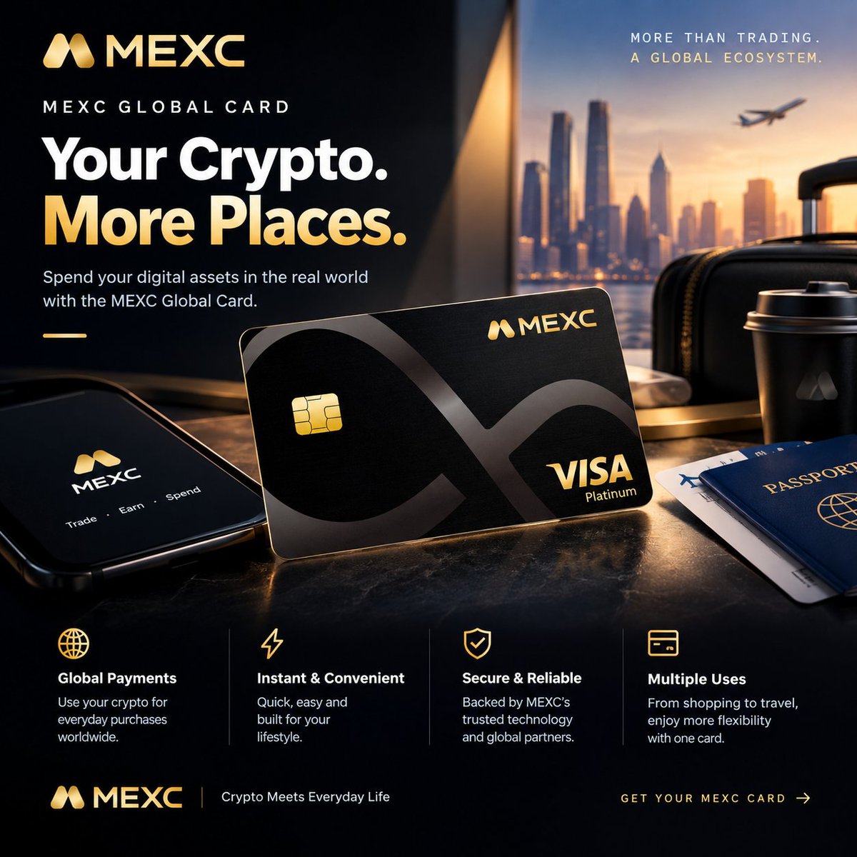 SHANTEL_5's tweet photo. Crypto shouldn’t be limited to trading and holding assets on an exchange. It should also have a practical place in everyday life. 💳🌍
#MEXC #MEXCGlobalCard @mexc_portuguese https://t.co/VJkhlizQ3U