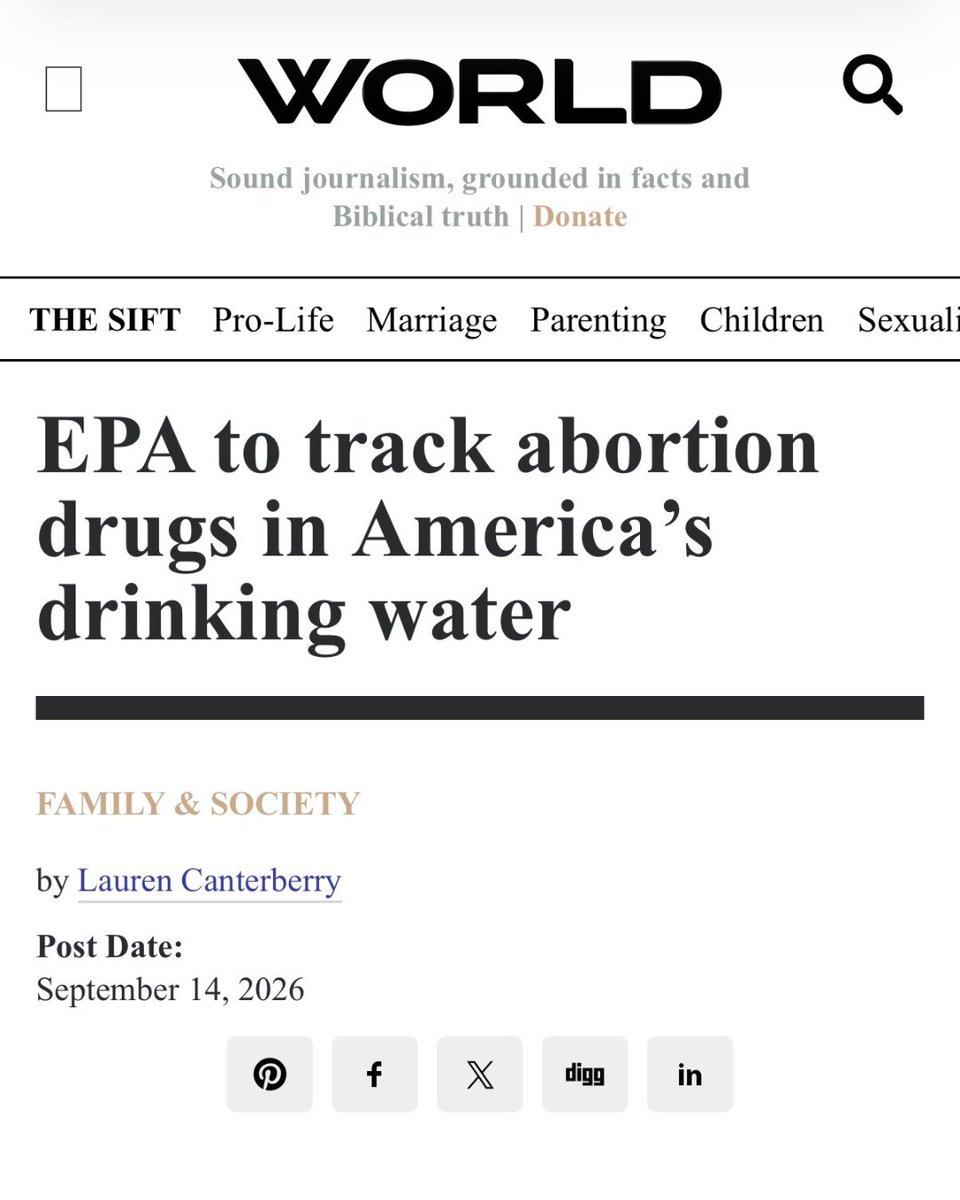 tperkins's tweet photo. This is great news. @FRCdc and others have been calling on the EPA to study the effects of the abortion pill regimen on our nation’s water supply. 

With more than two-thirds of abortions now taking place at home, unborn baby remains and abortion drugs are entering our nation’s water supply at an alarming rate. Understanding the potential impact on our drinking water is important.