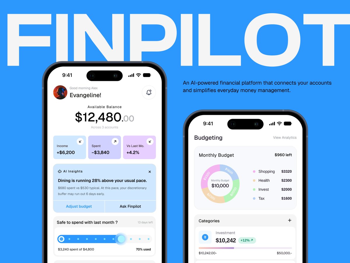 uixsattar's tweet photo. Finance App UI/UX - Budgeting &amp; Spending Management
#BudgetApp #FinanceUX #mobileapp #Fintech https://t.co/paX2w4npHJ