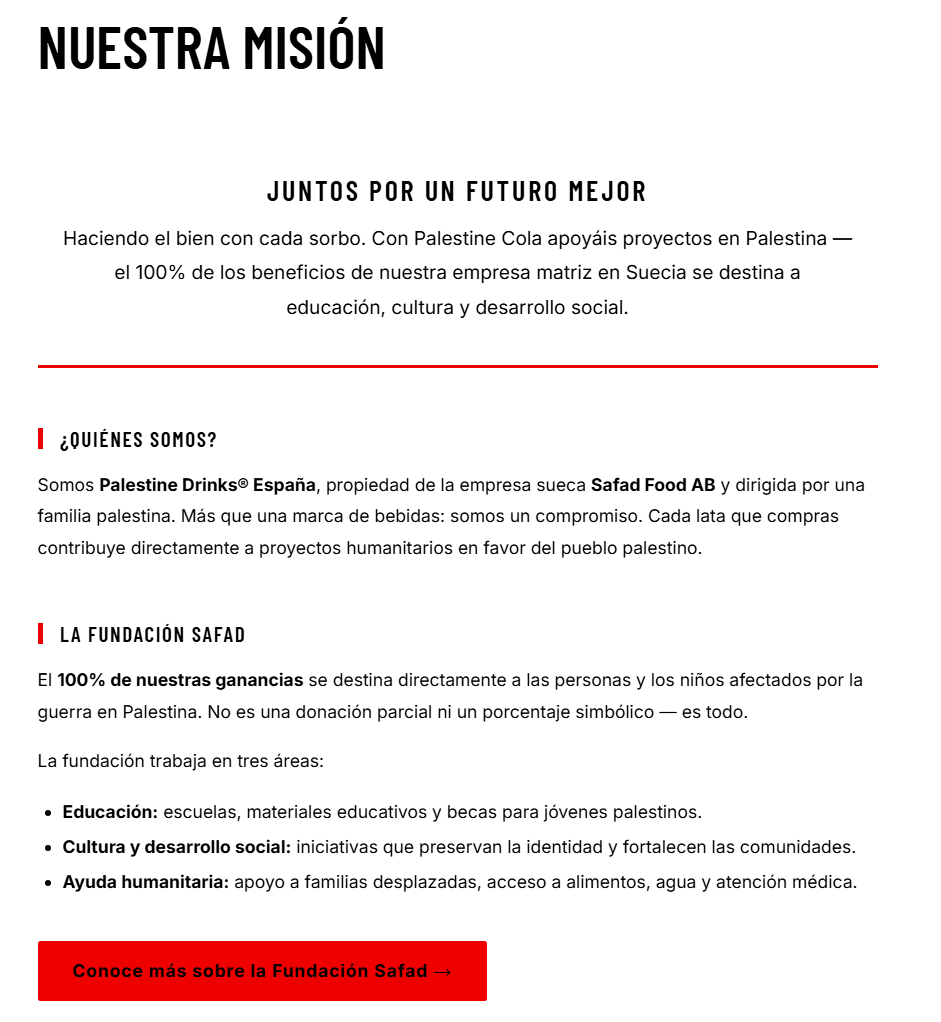 SrGarrus's tweet photo. Por aquí he hablado varias veces del genocidio que está ocurriendo en Palestina y hay una marca de bebidas, Palestine Drinks (no es coña), fundada por unos hermanos sueco-palestinos que destinan los beneficios a proyectos humanitarios en la zona https://t.co/DkEG3nZ3ME
