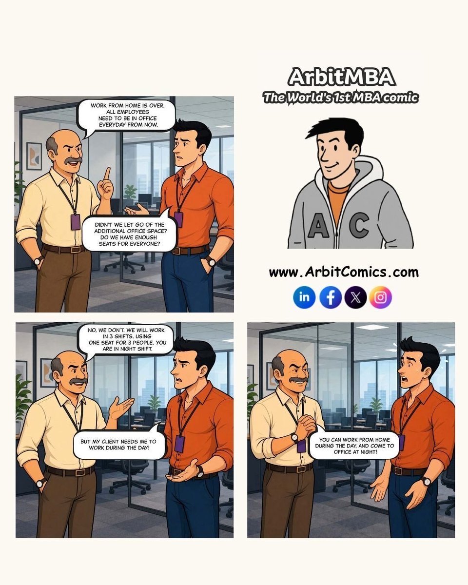 ArbitMBA's tweet photo. Corporate policy strikes again.

#WorkFromOffice #MBAMemes #CorporateLife #OfficeHumor #ArbitMBA https://t.co/jRjznnTTkl
