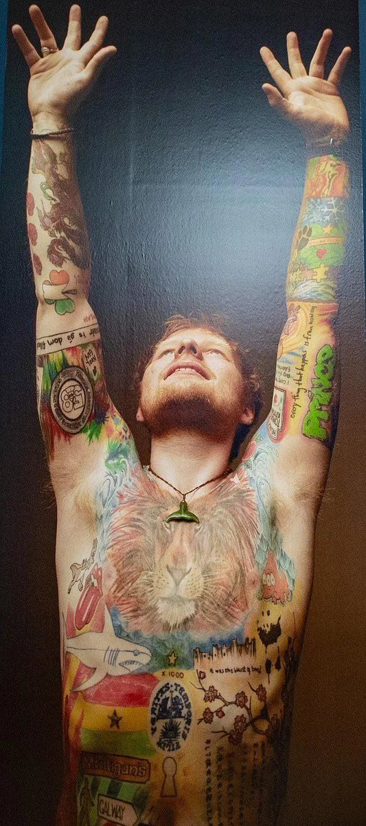 josiahhughes's tweet photo. one thing about ed sheeran is he does have the coolest tattoos literally of all time https://t.co/nbpwGal7OE