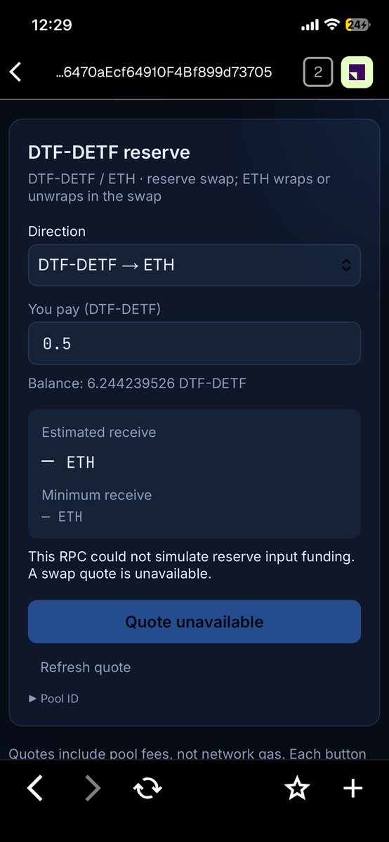 blacc0x's tweet photo. @Indexedex Screenshots for your data. Metamask vs safari https://t.co/BdWWaYmOZk