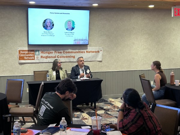 toendhunger's tweet photo. "'Food insecure' is not a homogenous group. It varies community by community &amp; person by person." Carlos Rodriguez, president of @CityHarvest, joins Karen Ehrens to discuss policy at the NYC Hunger Free Communities Convening. https://t.co/Hk2P24kSSU