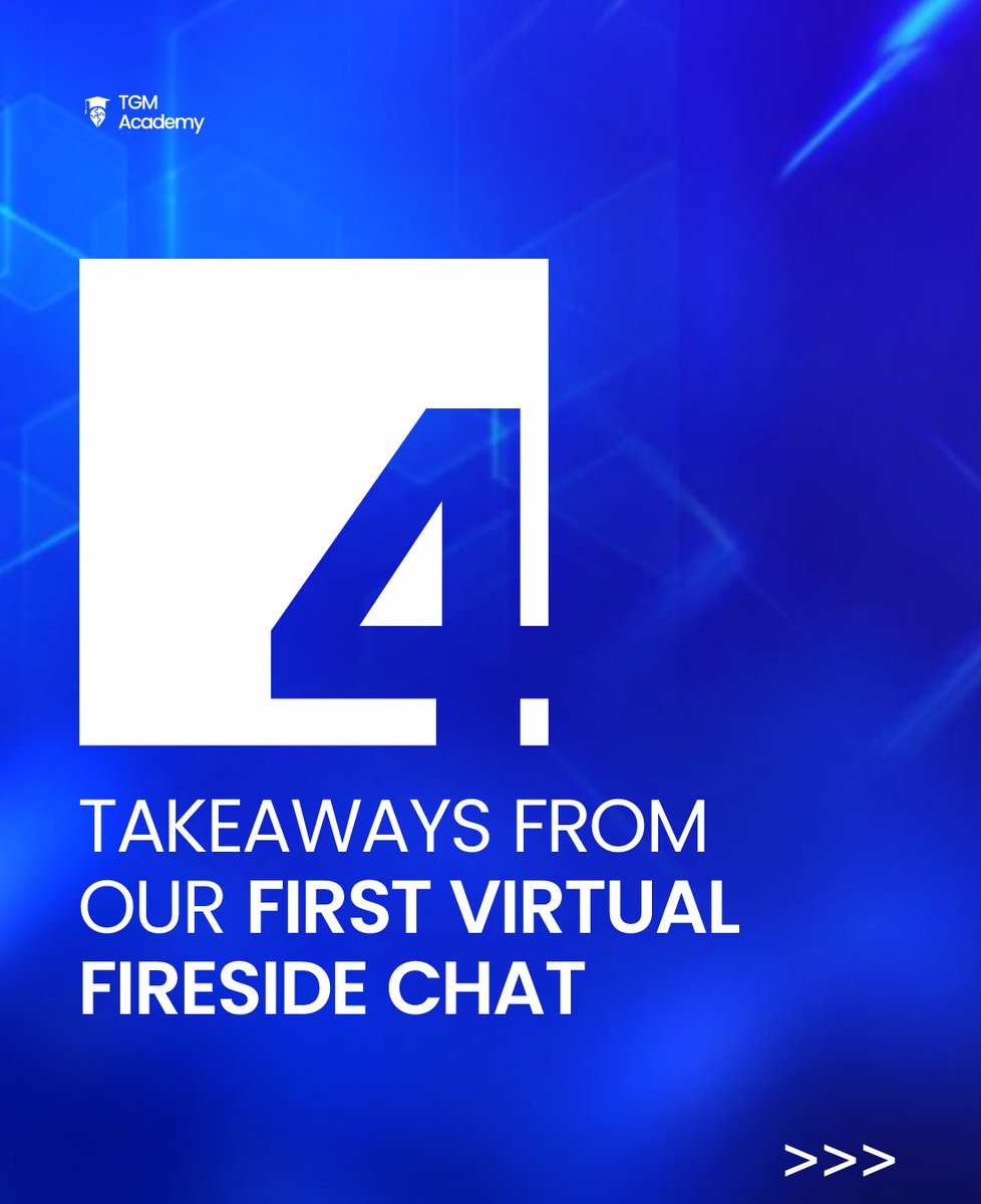TGMACADEMYHQ's tweet photo. We brought together incredible minds for an insightful conversation, Swipe through to catch the top 4 takeaways from the session that you can start applying today. ➡️

​Which takeaway resonates with you the most?

Let us know in the comments below! 👇

#tgmacademy https://t.co/fMRAEOQB6X