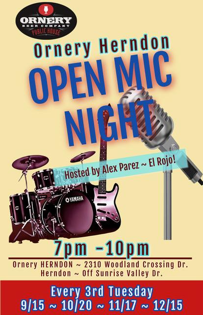 AlexTheRedParez's tweet photo. TONIGHT! Open mic at @OrneryBeer Company - Herndon in Herndon, VA! Sign up at 6:30pm, performances 7:00pm-10:00pm! New, monthly open mic night every third Tuesday of the month! Looking forward to hearing everybody play tonight!

https://t.co/dqVTzqnFBY

https://t.co/vJdQxME3ct https://t.co/aoTFpt1phI