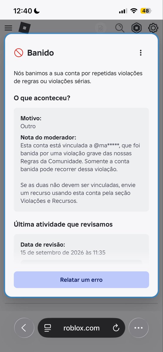 caossrr's tweet photo. @Roblox Hello Roblox Support,

I believe my account was unfairly banned, and I would really appreciate it if you could review my case. I do not believe I deserved this ban, and I would like to understand what happened https://t.co/bptxi9ca6v