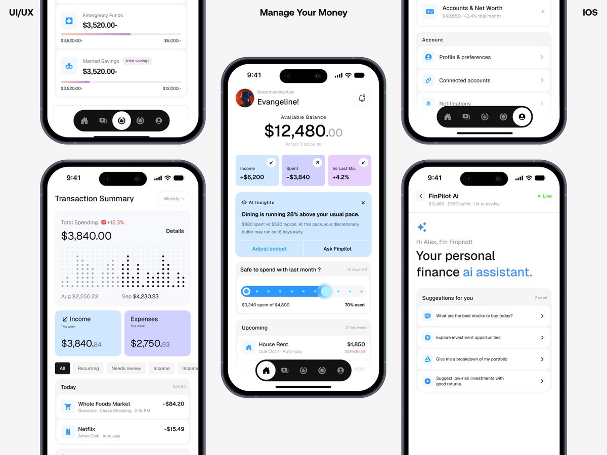 uixsattar's tweet photo. AI Finance App UI/UX - Complete Personal Finance Experience

#AIApp #fintech #UIUXDesign #PersonalFinance https://t.co/JmwgQpVOeM