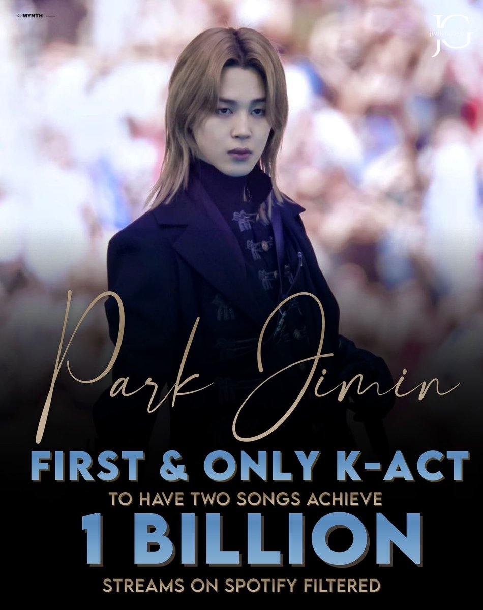 JiminGlobal's tweet photo. Jimin is now the First and Only Korean or K-pop act to own TWO songs with 1 BILLION filtered streams on Spotify.✨

1. Who - 2,522,450,190
2. Like Crazy -1,000,016,235 🆕

Congratulations, Jimin! 👏 https://t.co/5uq3rca7xK