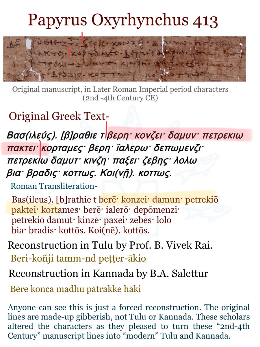 PFKodial's tweet photo. Those scholars just forced that gibberish to sound like Tulu &amp; Kannada. They guessed "Malpiniak" meant "Malpe Nayaka," assuming the story happened at Malpæ port &amp; must be a Dravidian language. But "Malpe (old-Maṇamb)" is a modern Tulu name that didn't exist 1,800 years ago..
1/2 https://t.co/12JrCmHIFV