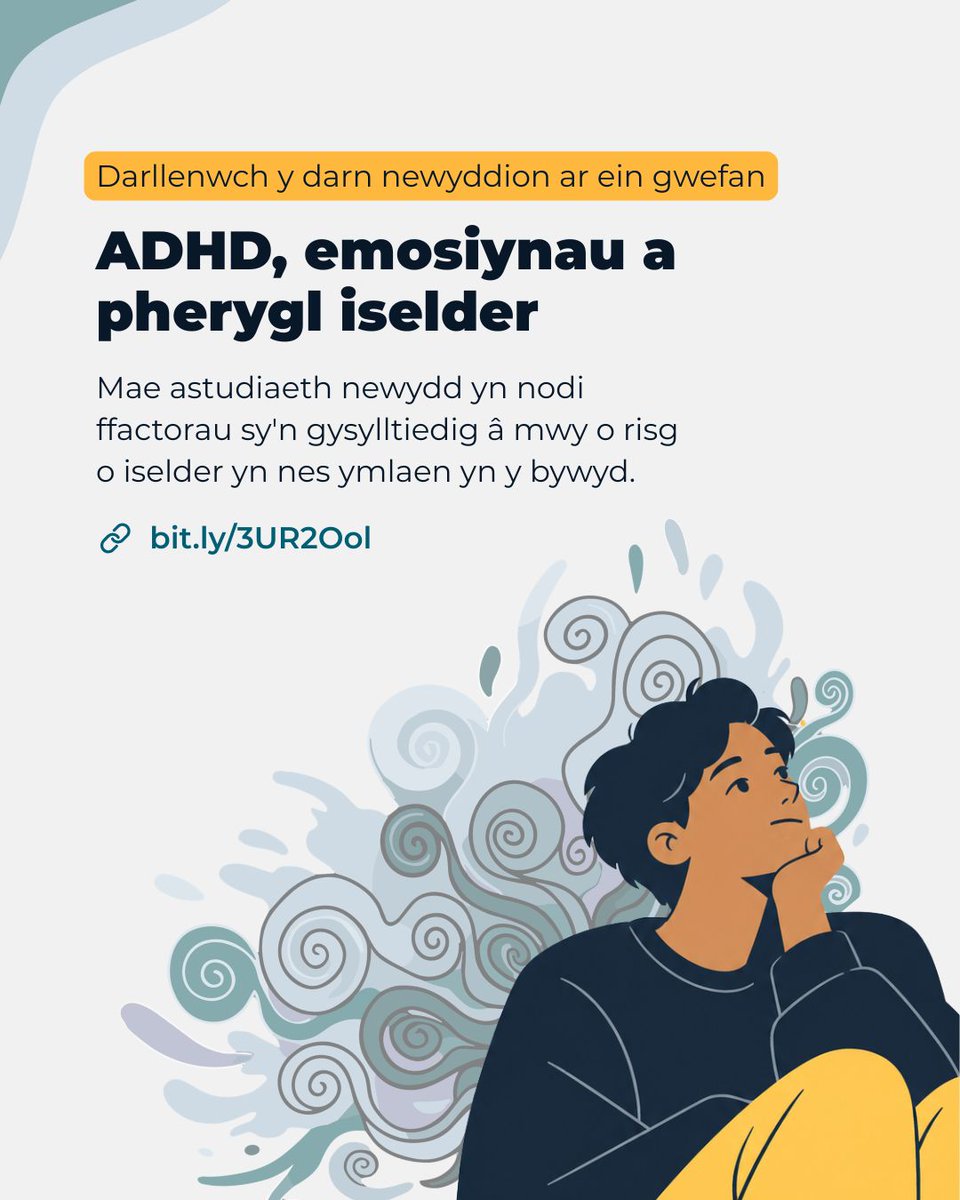 wolfsoncentre's tweet photo. 🔎 Mae ymchwil newydd wedi nodi dicter, pryder a phatrymau meddwl negyddol fel dangosyddion posibl o risg uwch o iselder mewn pobl ifanc gyda ADHD.

Darllenwch y stori lawn ar ein gwefan: https://t.co/BtoLzaTjBU

#ADHD #IechydMeddwlIeuenctid #YmchwilIechydMeddwl https://t.co/fQ5xGEyG6L