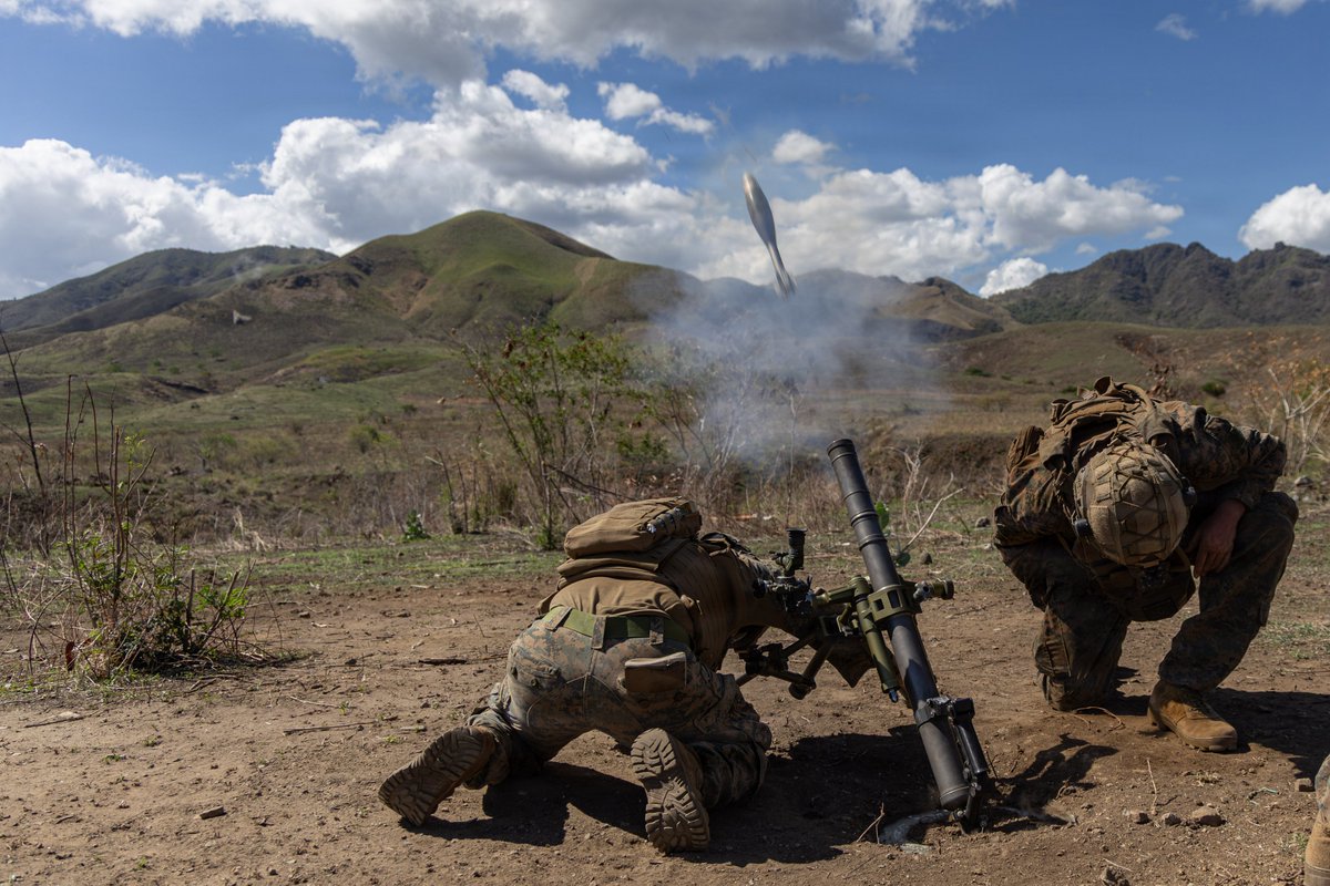 The24MEU's tweet photo. Send it 🤘🏼
@USMC Marines with #v32, #lcf24, conduct a live-fire mortar range.
U.S. military forces are deployed to @Southcom area of responsibility in support of #jtfwhem, @DeptofWar-directed operations to protect the homeland through continuous presence. https://t.co/Uk82HGpIAJ