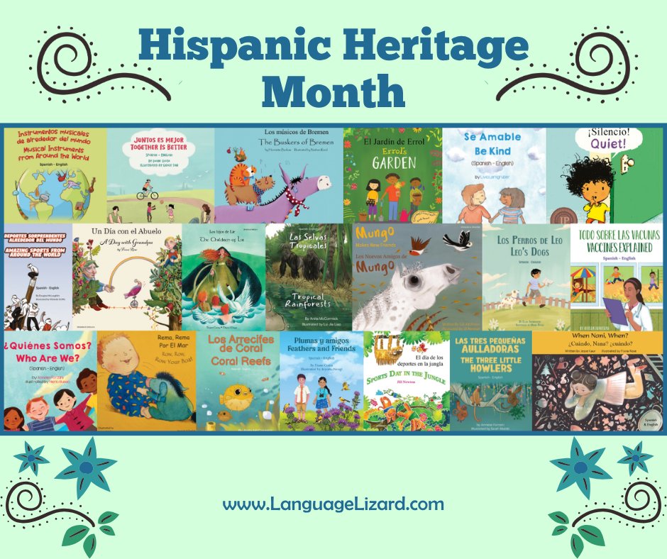 LanguageLizard's tweet photo. Happy #HispanicHeritageMonth! 

Come explore our wide selection of bilingual Spanish-English books! We'd love for you to visit us today at https://t.co/jcFgyaPErx.

#latinxheritagemonth #bilingualkidsbooks #spanishforkids #bilingualeducation #ClassroomLibrary https://t.co/uyw5ERNrNL