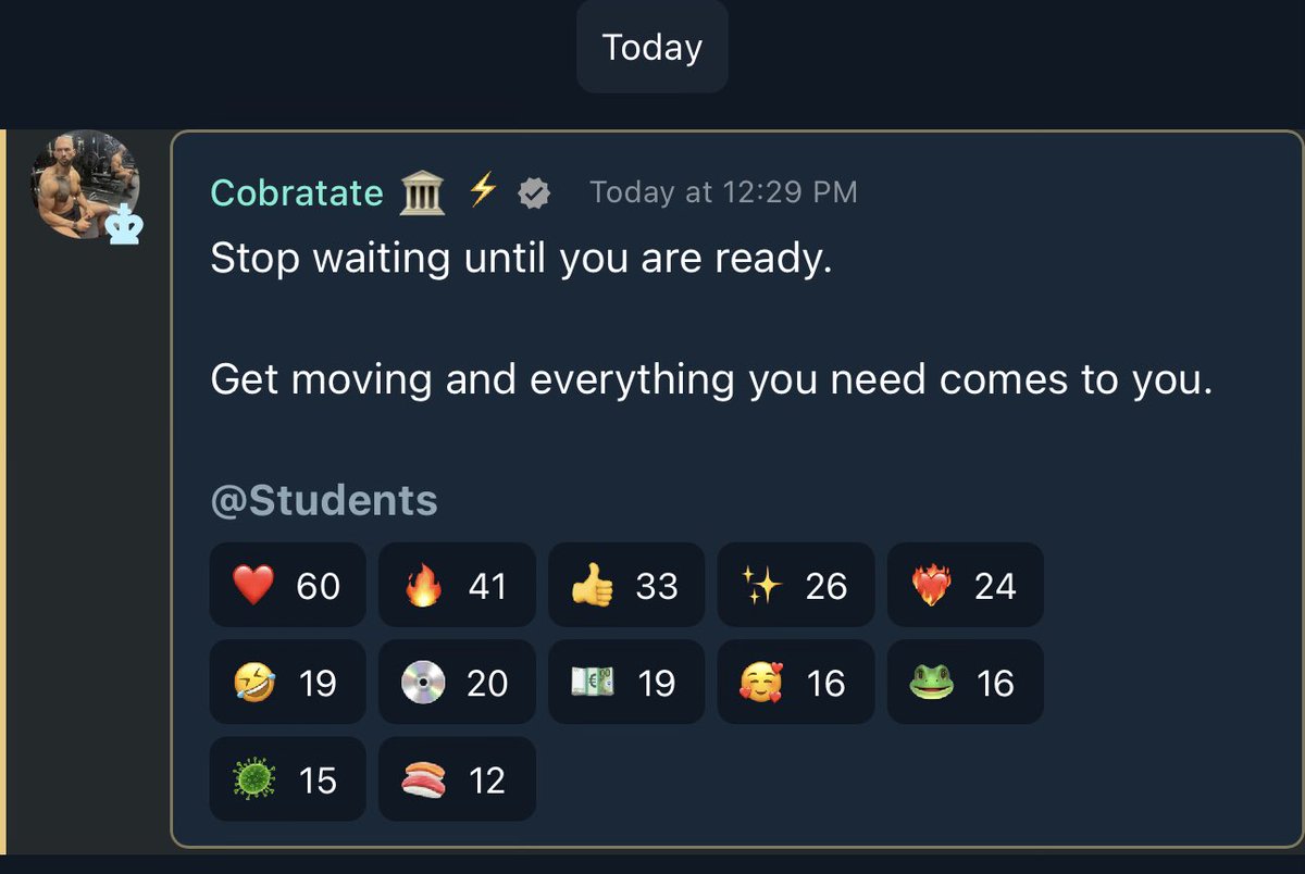 TheRefinedG's tweet photo. My G @Cobratate can still motivate people behind 3 ft of concrete in a Federal Detention Center… ⛓️‍💥 

That’s The **TATE EFFECT** 🤯 https://t.co/FH4468kVPJ