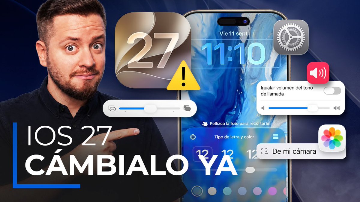 Fernando5x1's tweet photo. Si acabáis de instalar iOS 27, os enseño 10 ajustes y funciones para sacarle más partido al iPhone, además de qué revisar en la batería y las aplicaciones después de actualizar. https://t.co/6NCeqla8Yg
