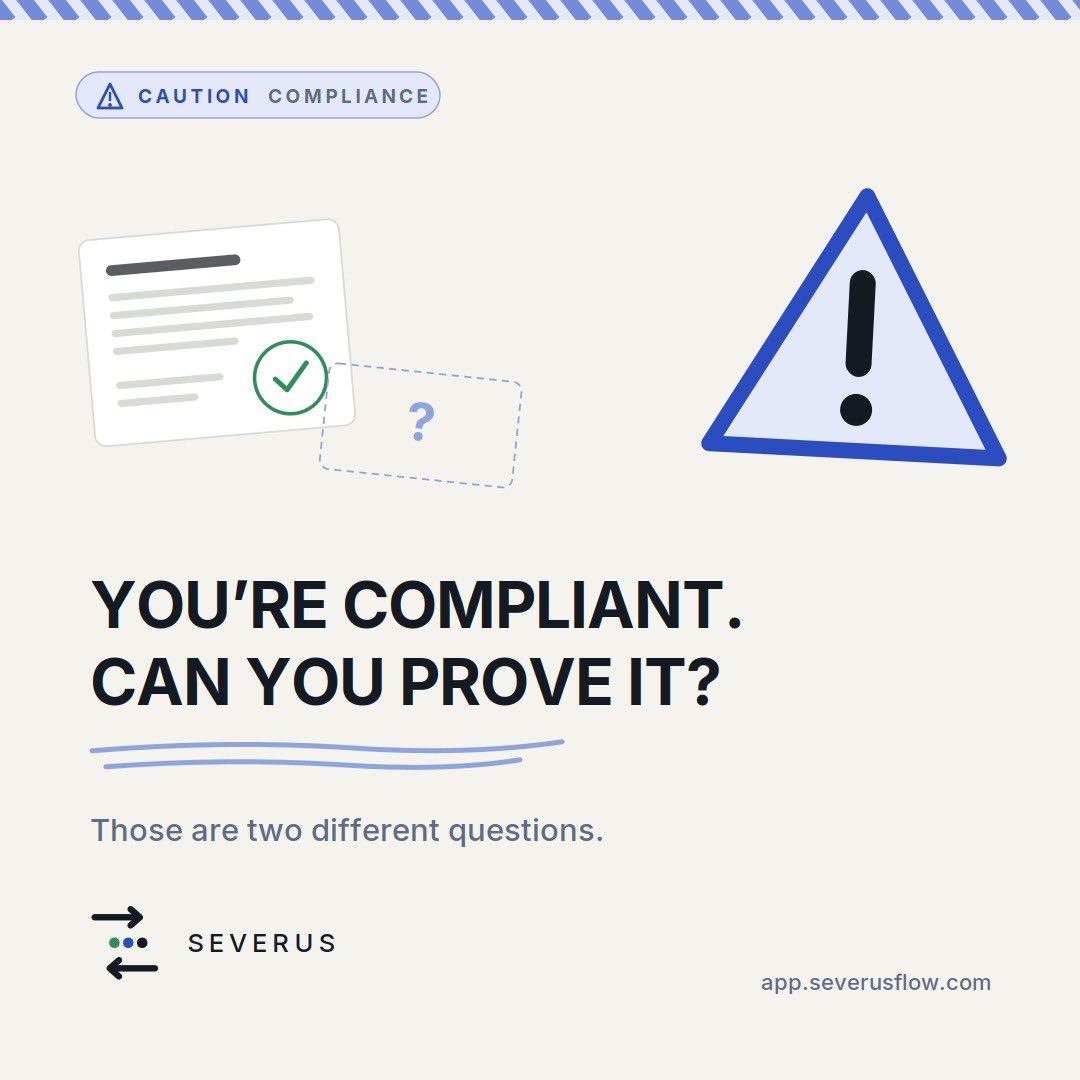 Useseverus's tweet photo. Every business is compliant until someone asks for the file. 📁
Then it’s two weeks of digging through WhatsApp, email and a folder nobody’s opened since March.
#ClassIsInSession #Severus #SeverusFlow #Compliance #AIOperations #NigerianTech #StartupNigeria #BuiltInAfrica https://t.co/t6w3aKUaKo
