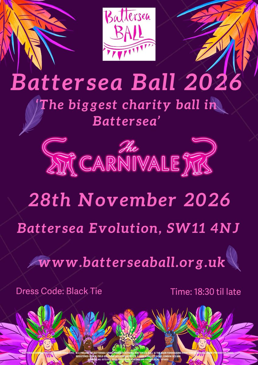 BatterseaBall's tweet photo. Tickets for this year's #BatterseaBall are now on sale!  Don't miss out on the #EarlyBird price (the same as last year!) head to https://t.co/edSYA2o8R3 and book today!! #Battersea #Community #PartyTime https://t.co/nttwRwg7ha