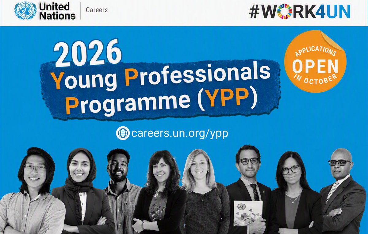 opportunitiesfy's tweet photo. π UN YPP 2026: Applications expected mid-Octoberβcheck your eligibility, start preparing for the exam & explore other opportunities like ADB YPP 2027 and World Bank YPP 2027. πΊπ³ π https://t.co/BXsgxhqwAw
#UNYPP #UNJobs #YoungProfessionals https://t.co/hgWuCRJBjx