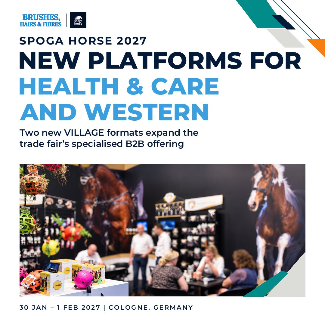 BrushIndustry's tweet photo. Spoga horse is expanding its VILLAGE concept for 2027.

New platforms will focus on:

HEALTH &amp; CARE
WESTERN

The event will also introduce a MIDDLE EAST PAVILION, while existing VILLAGE formats continue.

Read Now: https://t.co/pN3bF9dKAJ https://t.co/1RzfNb6du5