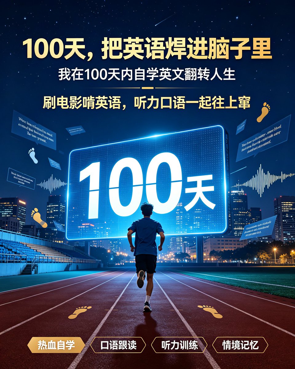 Huahuazo's tweet photo. 《我在100天内自学英文翻转人生》这本书！！

主张的是用电影硬啃英语：一部片子反复刷到100遍

靠耳朵和嘴把场景里的句子刻进去，而不是靠眼睛和手去抠语法规则。
（加入组群，立即使用)：https://t.co/UAdtaiH5xI https://t.co/FkBbzF3cgO