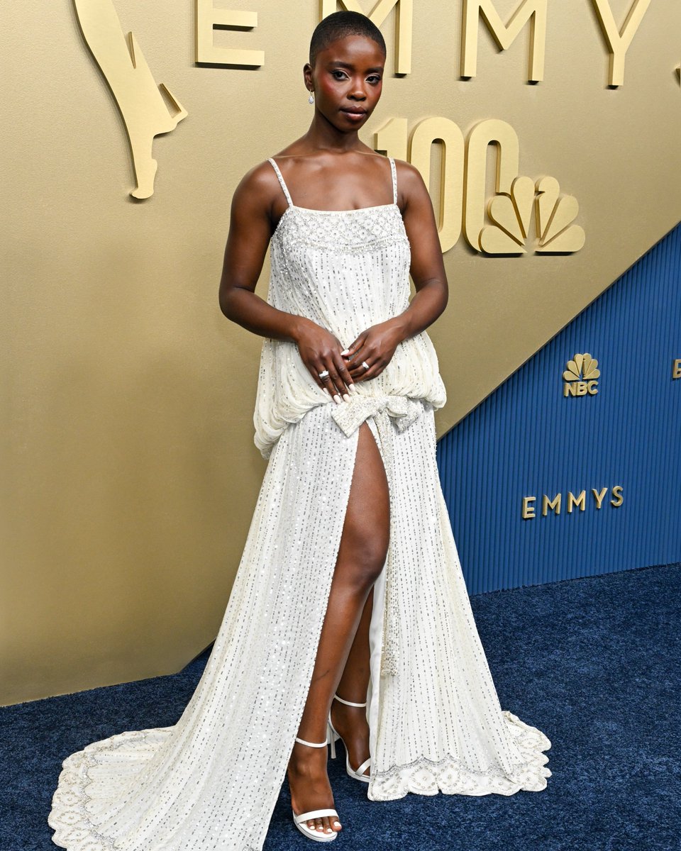Dior's tweet photo. Joy Sunday in Dior at the 78th Primetime Emmy Awards. See the savoir-faire behind her dress.

#Emmys https://t.co/2hi6PrA7XI