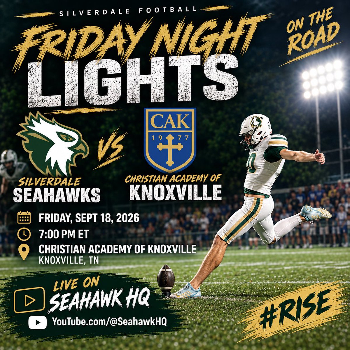 EthanGivens13's tweet photo. Back on the road this week. Make sure to tune on SeahawkHQ if you can't make it.
https://t.co/PUDPM0wXlo
#ProtectTheMission #Pursuit #BeMore4Others #Built2BeDifferent #Rise
C/O'27 - Kicker/Kickoff Specialist
6'0"-185lbs, GPA 3.3
NCAA ID: 2608130295
Silverdale Baptist Academy
Chattanooga, TN
Romans 12:10
https://t.co/em9AjUnZAe
https://t.co/nDwJMlLyMl
@MaxPreps @FootballSba @mrcnum1 @coachcapehart @cammullins10 @BenPuglise53
@cwarnat12 @CSmithScout @PrepRedzoneTN @PrepRedzone @TnVarsity @Rivals @RivalsHS @StephenHargis @SportsChatt @PMacCoon @Dale_Dowden @shaynep_media @247recruiting @247Sports