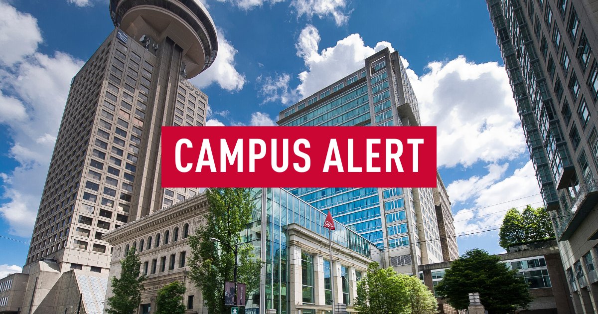 SFUVan's tweet photo. Update: Sept. 15, 2026, noon
Access control systems have been restored for GCA Woodwards, Wosk and Segal buildings.
Students, faculty and staff can now access these buildings. All afternoon classes, labs, university services and campus activities are proceeding as scheduled. https://t.co/N4l8pCYrzs