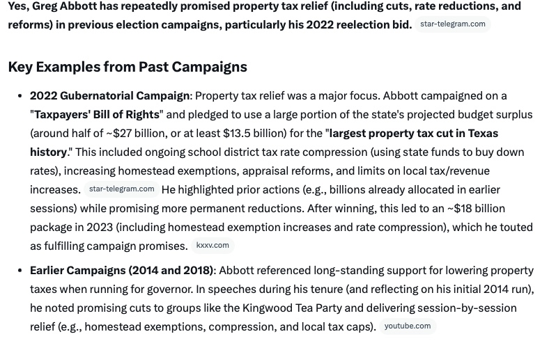 deadacated1's tweet photo. @GovHotWheels_TX Even time Abbott runs for office, he promises to reduce property taxes.
Every. Single. Time..... https://t.co/DwvHozjAr9