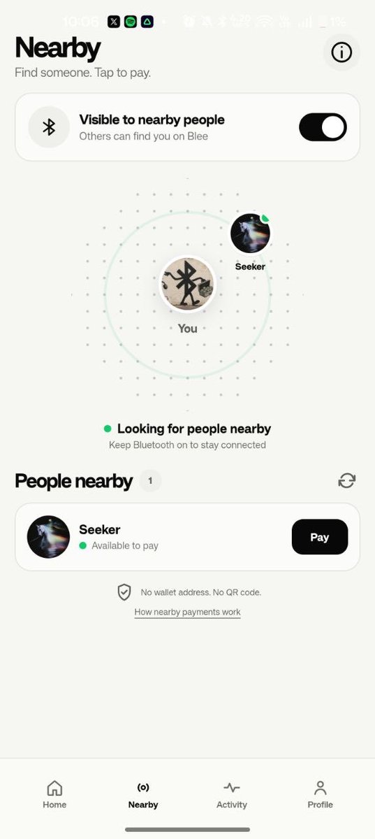 rishonrails's tweet photo. Shit just got real 🦍.

Started Blee as a weird side quest at @ETHGlobal 

Now it’s Bluetooth Mesh discovery → tap a person → pay on-chain.

Started on @circle’s @arc .
Couldn’t leave @solana out. 
My $SOL bags would’ve hated me.

Arc mainnet: day-one support incoming.

Money went offline 🤌

https://t.co/1ZXivRAN5b