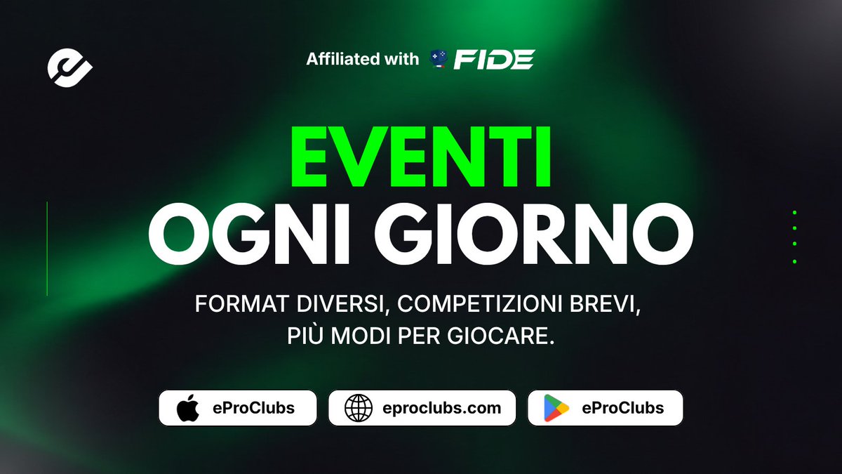 eProClubs_'s tweet photo. Ogni giorno su eProClubs potrai trovare competizioni create da organizzatori diversi, con format, durata e premi differenti.

La possibilità per ogni organizzatore di proporre liberamente i propri format apre spazio anche a competizioni più brevi, che possono svilupparsi nell’arco di poche serate e affiancarsi facilmente agli altri impegni di un club.

Questo significa poter alternare campionati, tornei e format diversi, scegliendo liberamente a cosa partecipare e trovando sempre nuove occasioni per giocare e competere.

Eventi gratuiti, competizioni con premi reali e formule diverse, alimentate da tanti organizzatori indipendenti che potranno portare le proprie idee sulla piattaforma.

Più organizzatori, più format e soprattutto più possibilità di vivere Clubs.