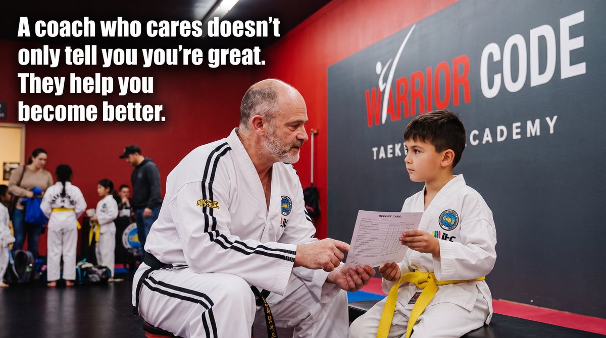 ITFWarriors's tweet photo. Some Warrior Code students are receiving report-card evaluations this week.

That means they'll see what going well.

And where they need improvement.

And maybe feel uncomfortable about some of it.

Good.

A coach doesn't only tell you you're great.

They help you become better. https://t.co/ebY4yFU0Lg