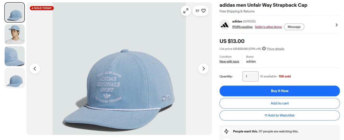 dbayexquisite's tweet photo. DEAL OF THE DAY ‼️

The adidas men Unfair Way Strapback Cap is currently on a 59% discount. This means you’ll be getting it for $13 ($14 with tax) instead of $32.

Shop now with @dbayexquisite and we’ll deliver it to your doorstep in Nigeria. Link in replies: https://t.co/h35P09quIi
