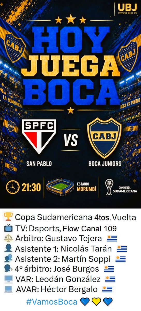 ElBlogdBoca's tweet photo. #BOCA VS #SaoPauloFC HACE 10 PARTIDOS QUE NO GANA en #Brasil VUELTA 4tos. #CopaSudamericana El #VascoArruabarrena HARÍA 1 SOLO CAMBIO RESPECTO de la ALINEACIÓN en el PARTIDO de IDA #MiltonDelgado por #TomásBelmonte CON el EMPATE PASA el #Xeneize La INFO👉https://t.co/3oarRn2i26 https://t.co/sSHTLhvrq8