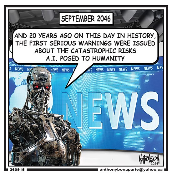 napoleontoons's tweet photo. Risks of A.I.
September 15, 2026
Anthropic C.E.O. Dario Amodei penned a 3,800-word letter calling for slower A.I. development.
#Anthropic #Claude #AISafety #AI #DarioAmodei #AISlowdown #AIRegulation #AIGovernance https://t.co/Ca2XnmVZcc