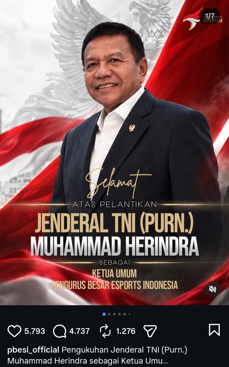 Isr_KK's tweet photo. Selamat bertugas pak. Semoga esports Indonesia maju khususnya

- PUBG
- COD
- Valorant
- Counter Strike
- Point Blank https://t.co/IXia44AxgY