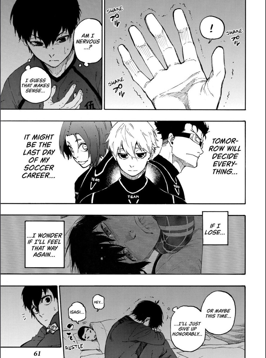 ichinooyoi's tweet photo. I like that Teddy sees isagi as someone strong and talented but his words insinuate that isagi is privileged to not experience what he did. But isagi has went through despair, went through turmoil, yet he never have up. With each obstacle in his way he used them to get better https://t.co/CeBmhtEiqV