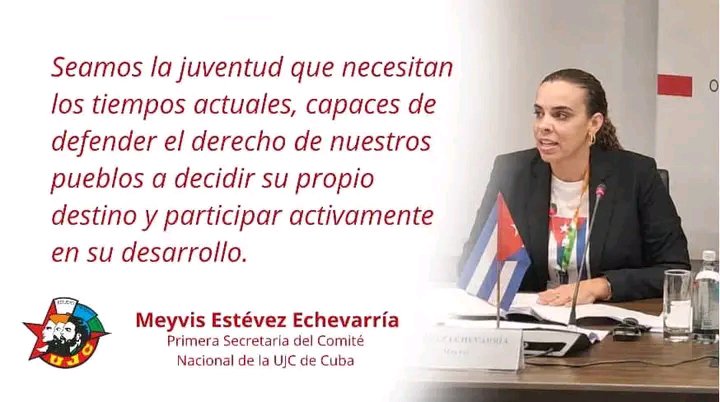 ElianneToro's tweet photo. Nuestra Primera Secretaria, nos llama a defender el derecho de los pueblos a decidir su destino y a ser protagonistas de su desarrollo. Asumamos el compromiso de estar en la primera línea, porque la Patria necesita jóvenes que no se rindan, que construyan y que luchen. https://t.co/EksMMEIjr6