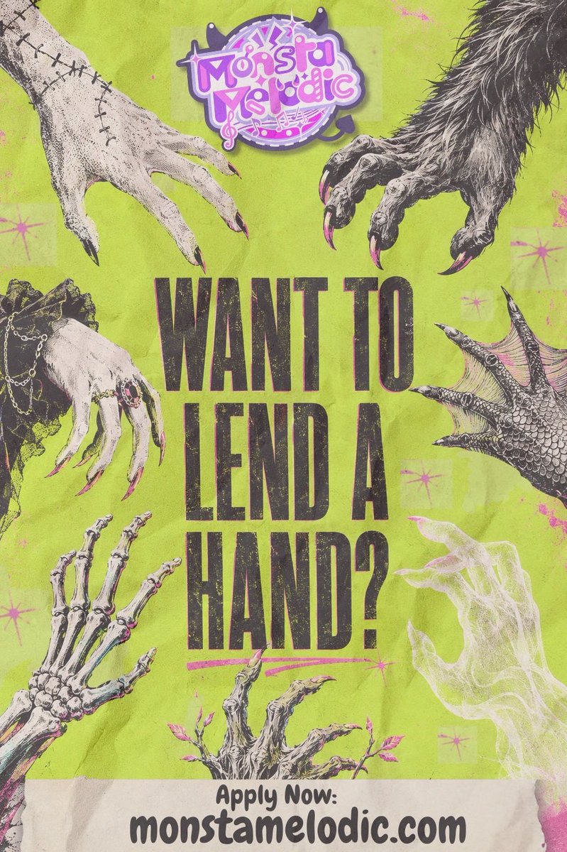MonstaMelodic's tweet photo. ୨୧ ── ⋆｡°Calling all creepy creatives °｡⋆ ── ୨୧ 

Ever want to contribute to a real idol project? Now’s your chance! Monsta Melodic is looking for volunteer staff members and idols - Link in our bio! 

#kaigaiidol #overseasidol #jpopidol #monstamelodic #netidol https://t.co/EJXuvVWuOc
